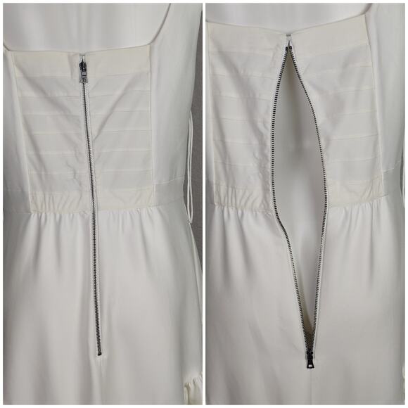 Alice + Olivia Diana Off White Sleeveless Structured Midi Dress Size 14 - Picture 14 of 16